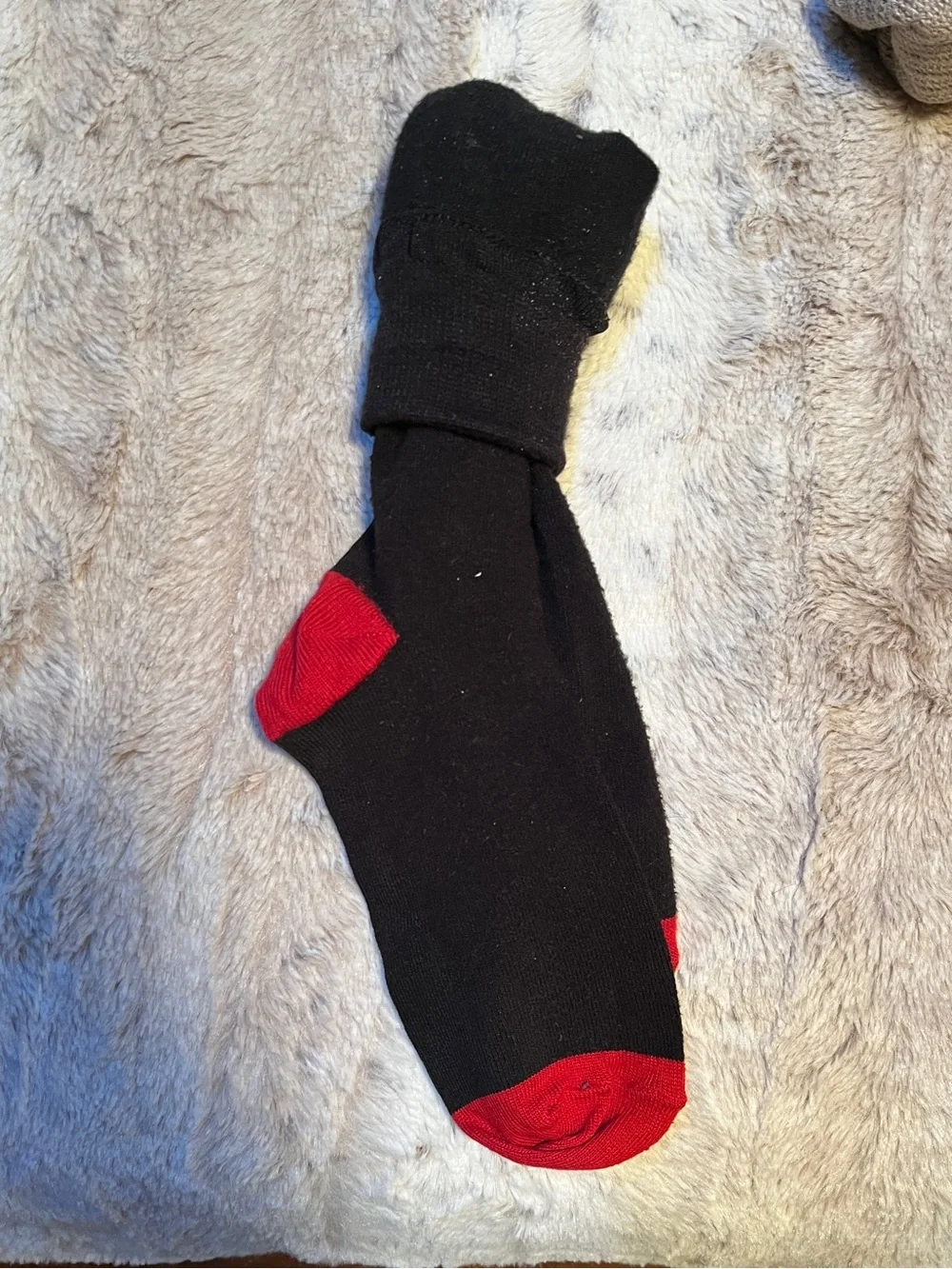 Men's Black Socks with Red Heel & Toe - Classic Contrast